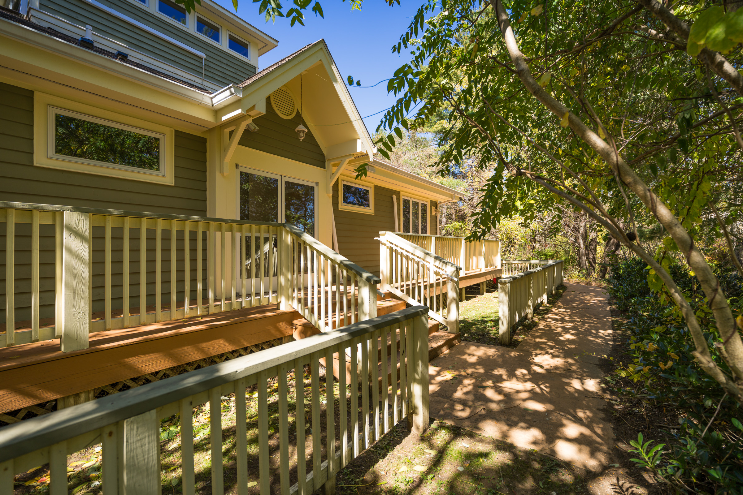 Building back entrance and walkway